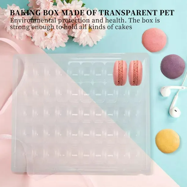 Macaron Display PET Container Tray 26.5x22.2cm fits 35