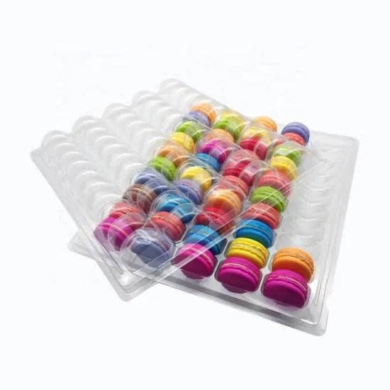 Macaron Display PET Container Tray 26.5x22.2cm fits 35