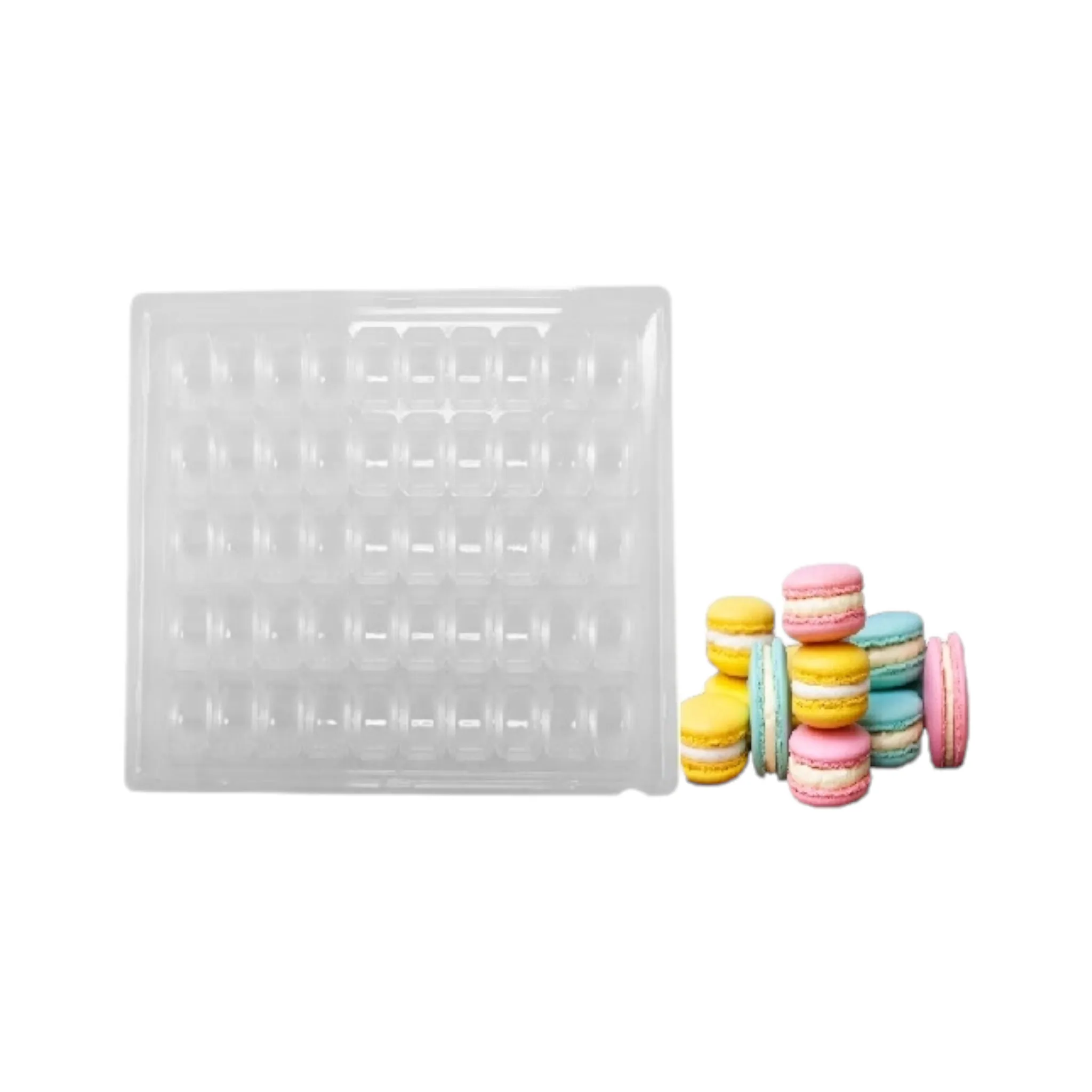 Macaron Display PET Container Tray 26.5x22.2cm fits 35