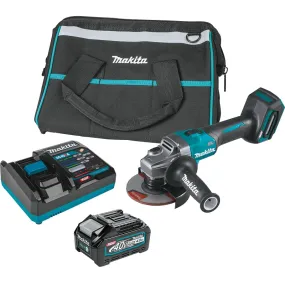 Makita XGT GAG01M1 Angle Grinder Kit, Battery Included, 40 V, 4 Ah, 5/8-11 Spindle, 5 in Dia Wheel, 8500 rpm Speed :EA: QUANTITY: 1