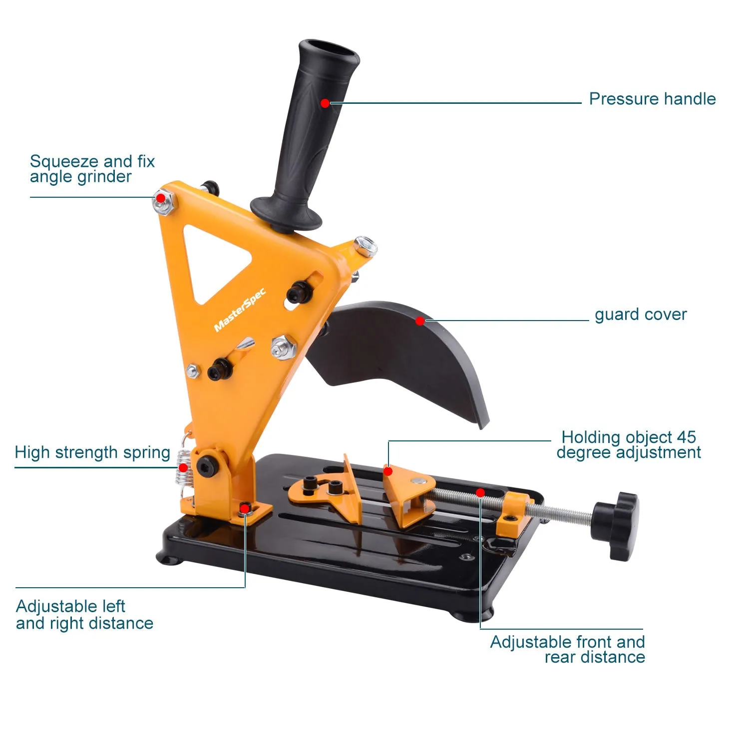 MasterSpec Angle Grinder Stand Holder Bench Support Bracket 100-125mm Machine