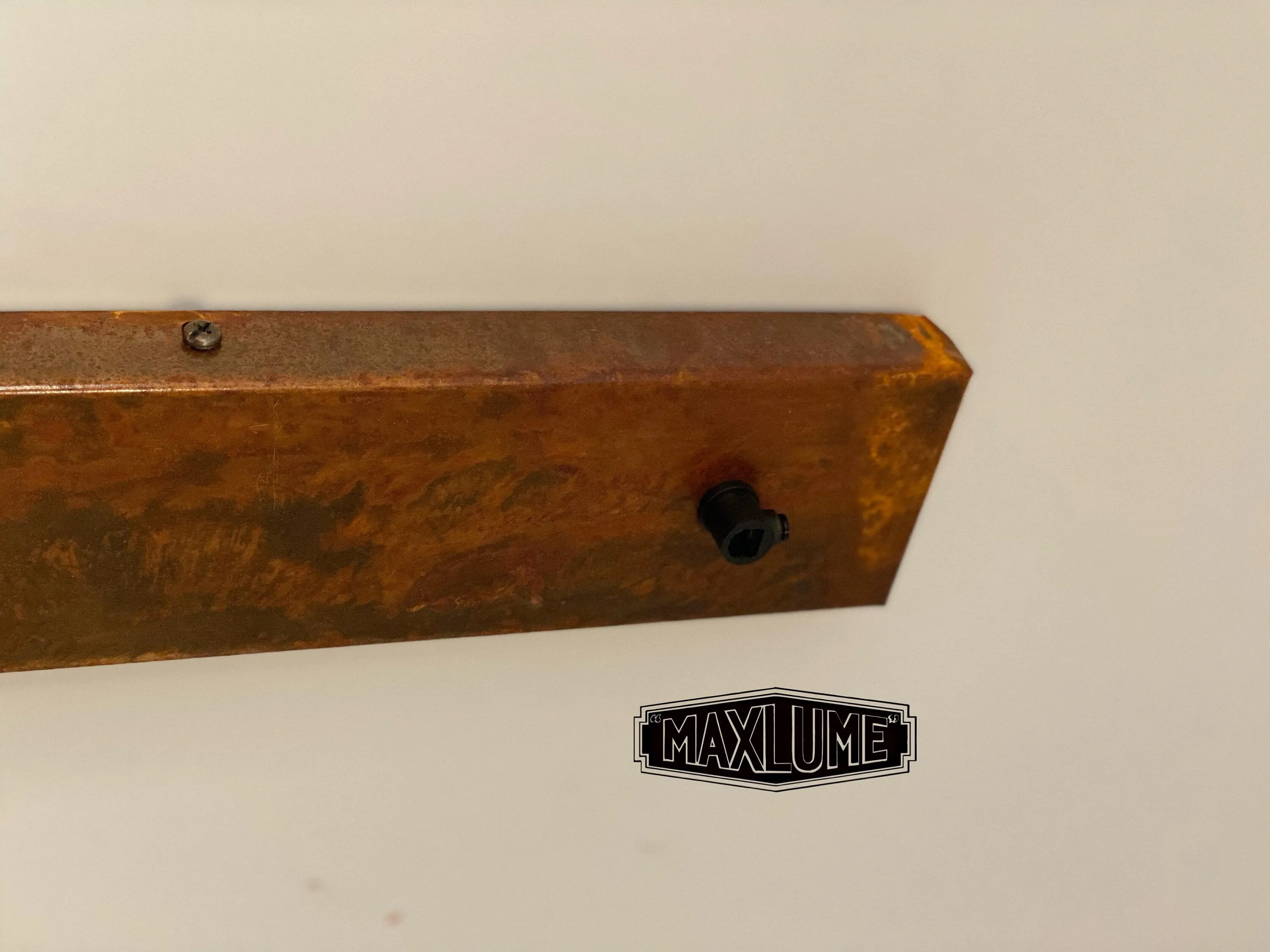 Maxlume ~ Rectangular 3 Outlet Ceiling Rose Solid Steel Rusted Copper