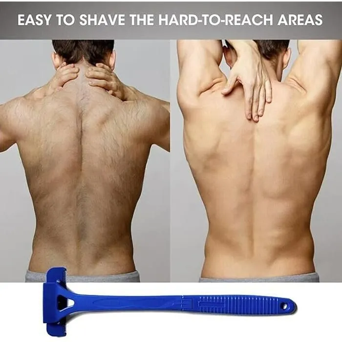 Men Back Shaver - Hair Shaver Three Head Blade Foldable Trimmer Body Leg Long Handle Removal