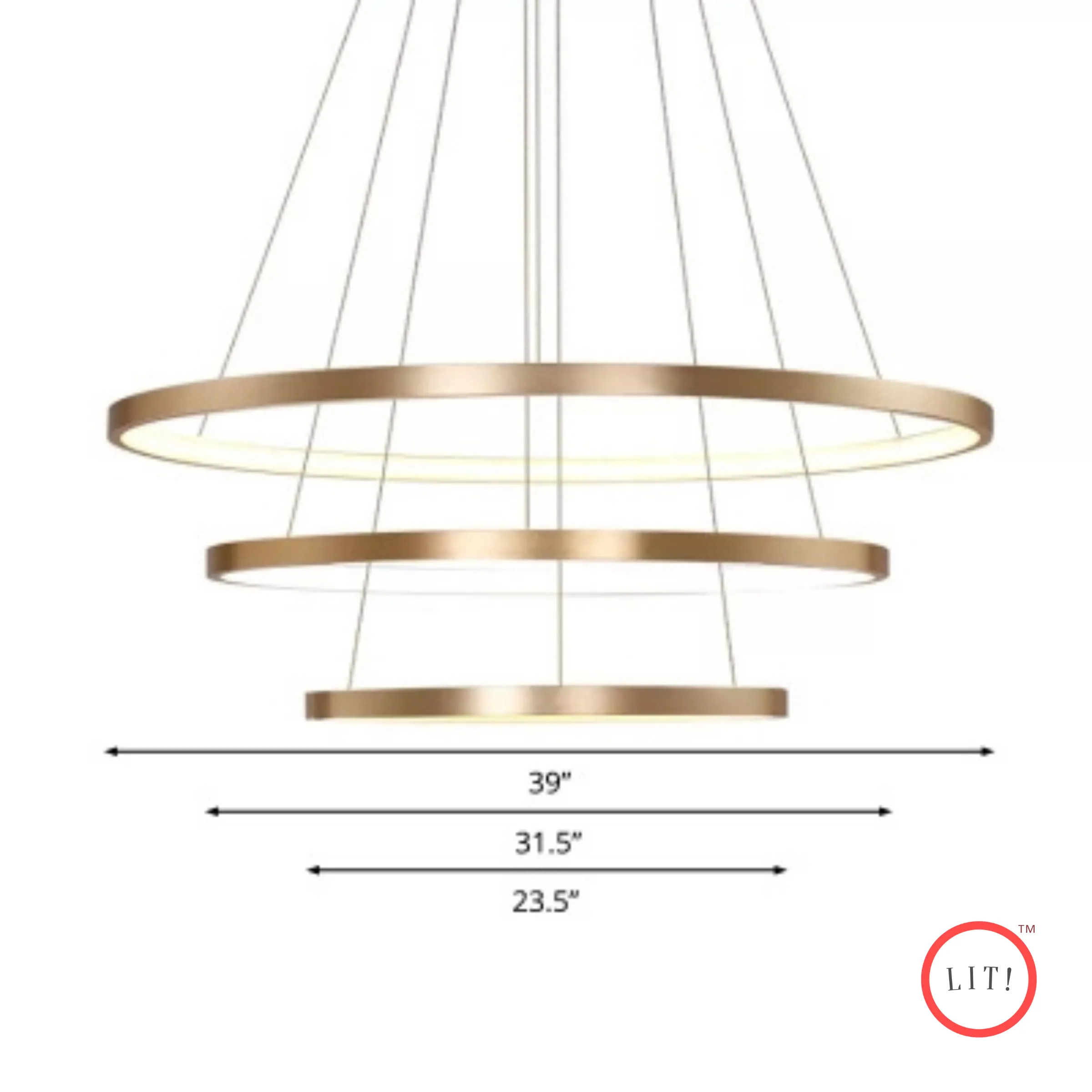 Modern Golden Ring Light Chandelier