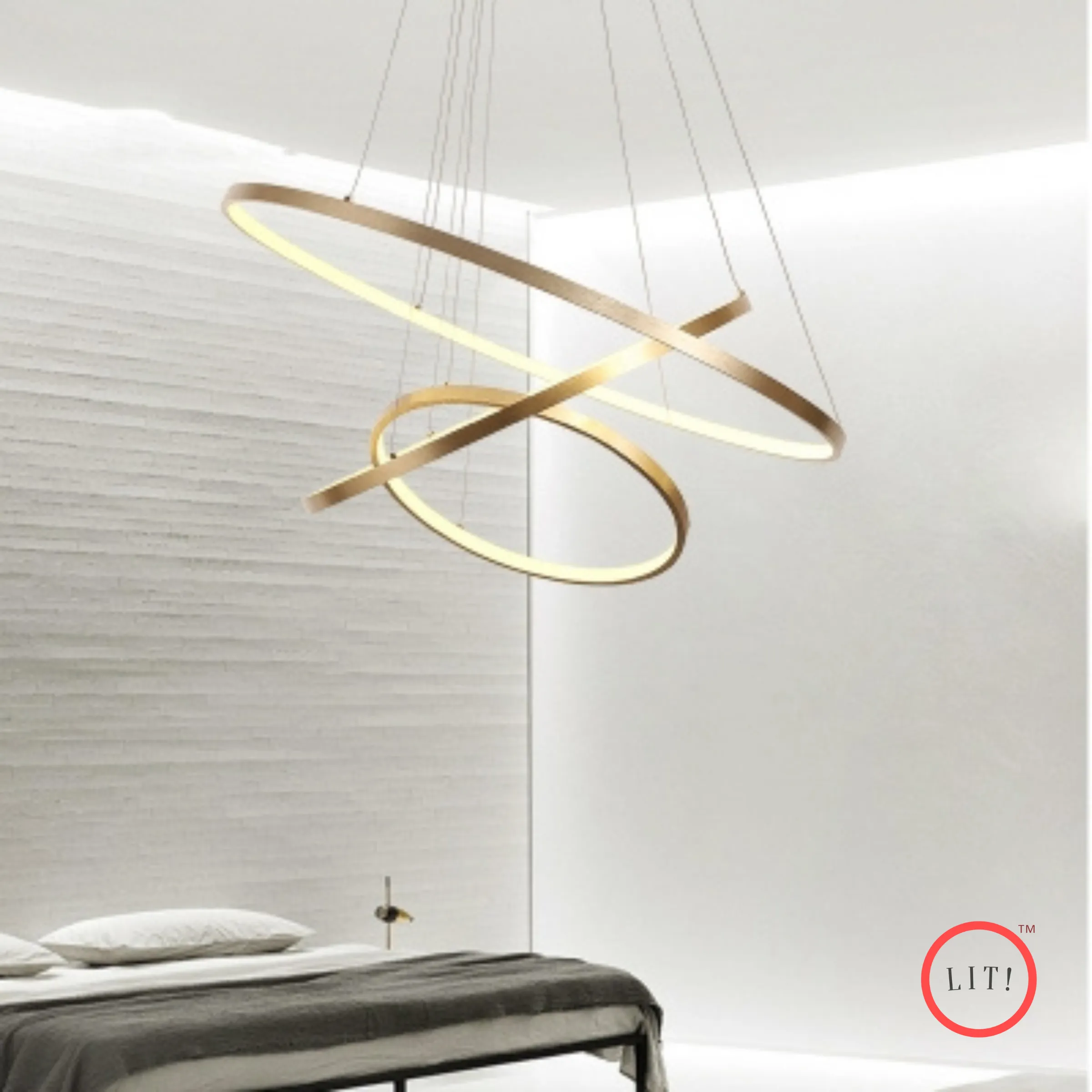 Modern Golden Ring Light Chandelier