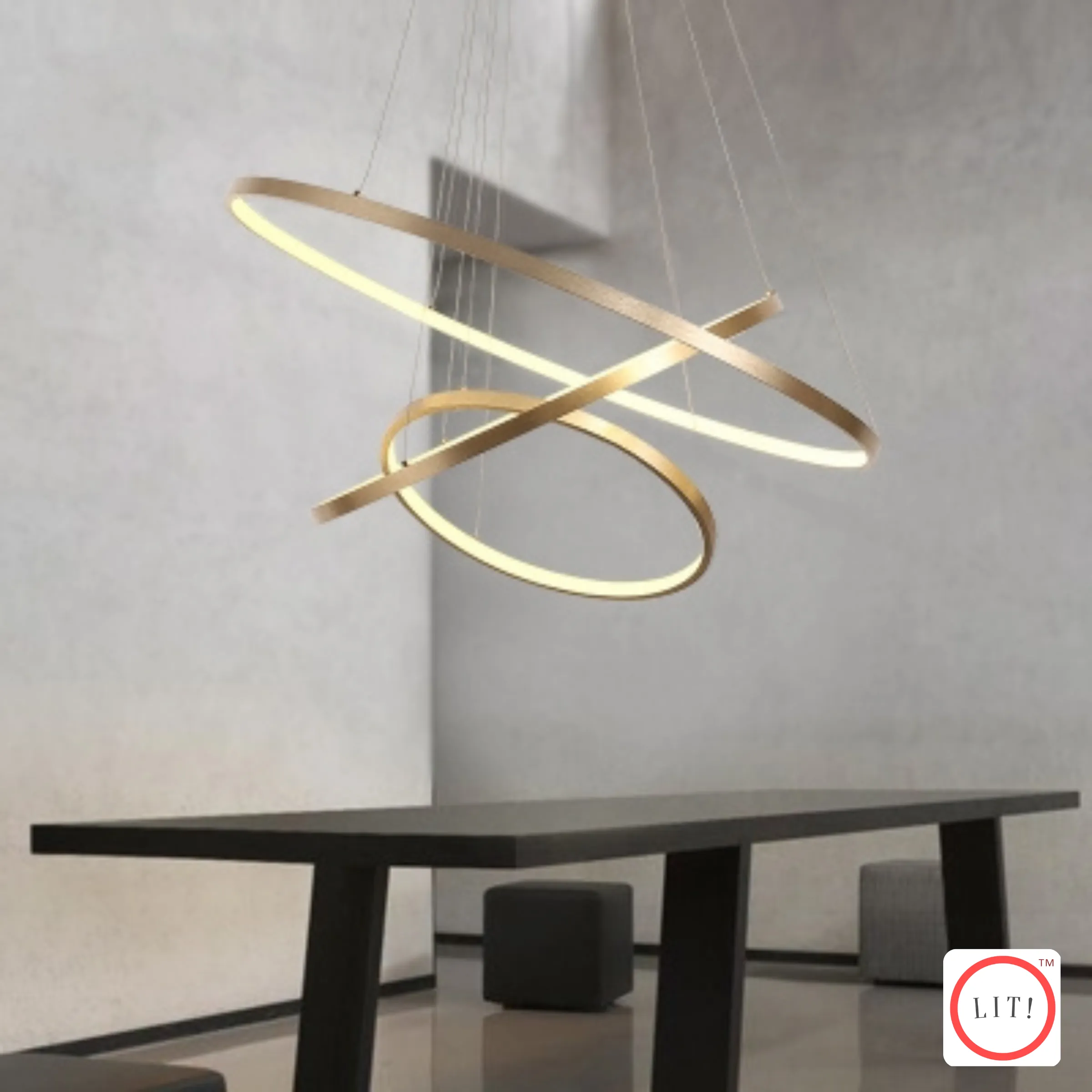 Modern Golden Ring Light Chandelier