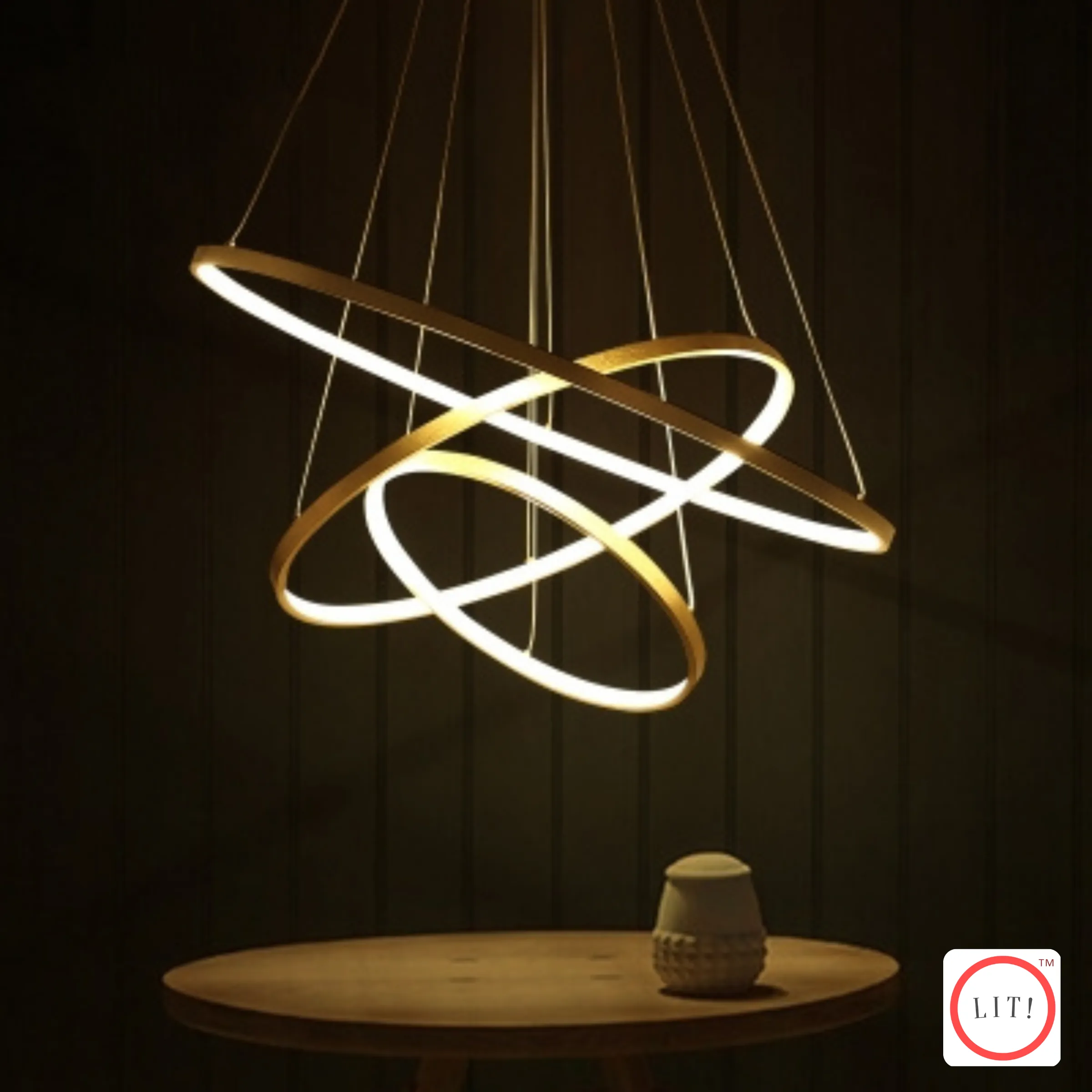 Modern Golden Ring Light Chandelier