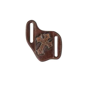 Nocona Embossed Cross Brown Knife Sheath