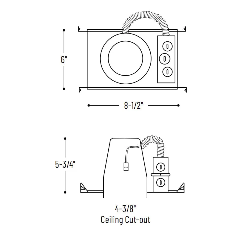 Nora NHIC-4LMRAT/277 4" IC Air Tight New Construction Housing / 277V Input with 50W Step Down Transformer