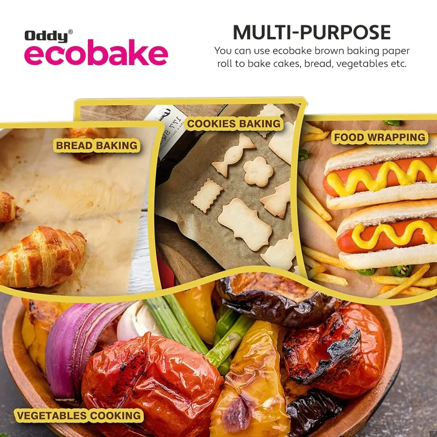 Oddy Ecobake Brown Cooking & Baking Paper 16'' X 16 Mtrs (Unbleached & Chlorine Free)