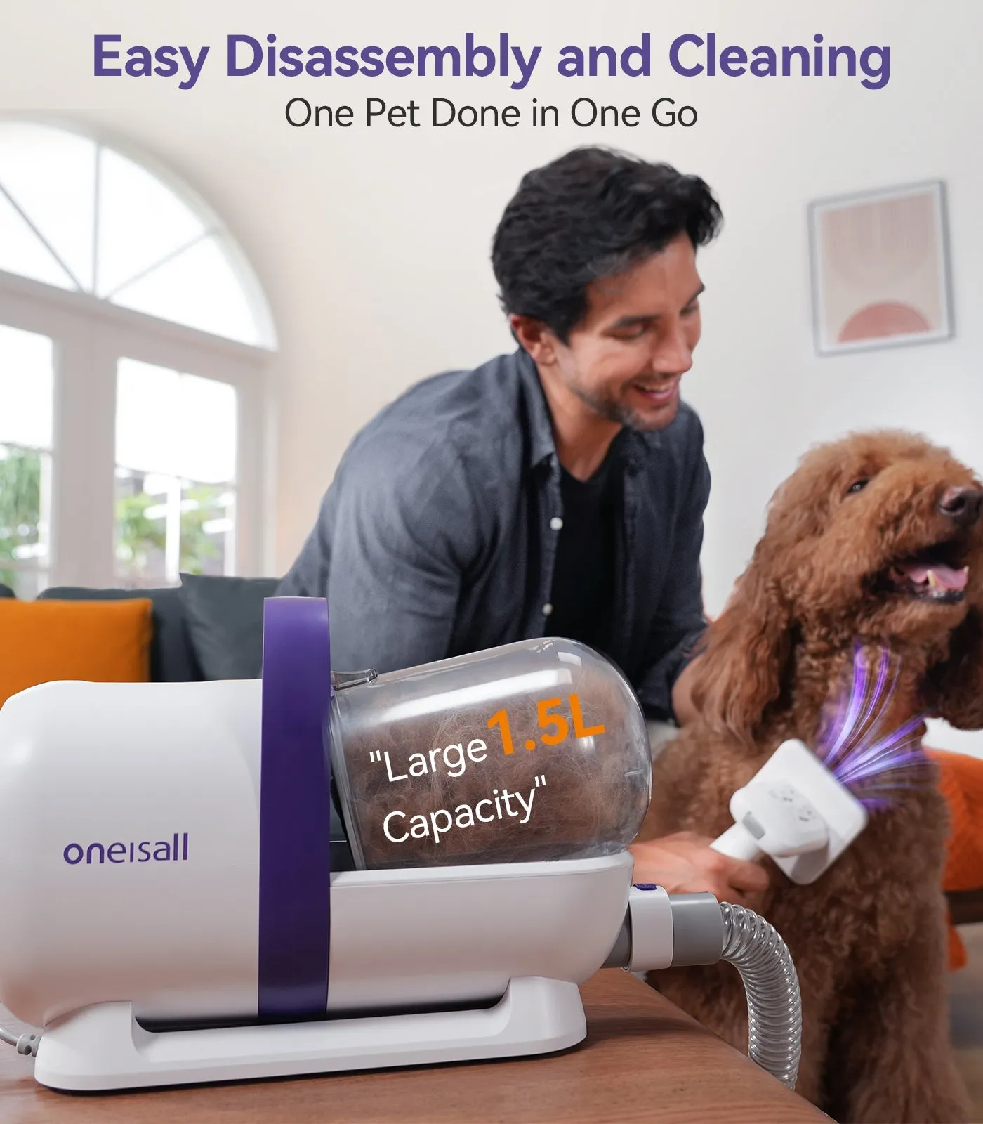 Oneisall LM5 4-in-1 Dog Grooming Vacuum Kit