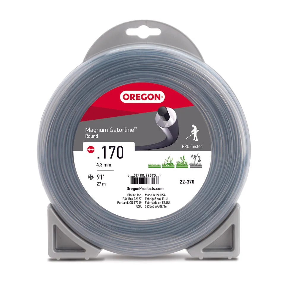 Oregon Trimmer Line - 22-370 - Magnum Gatorline - Round - .170" Gauge, 1 lb. Donut, 92 Feet