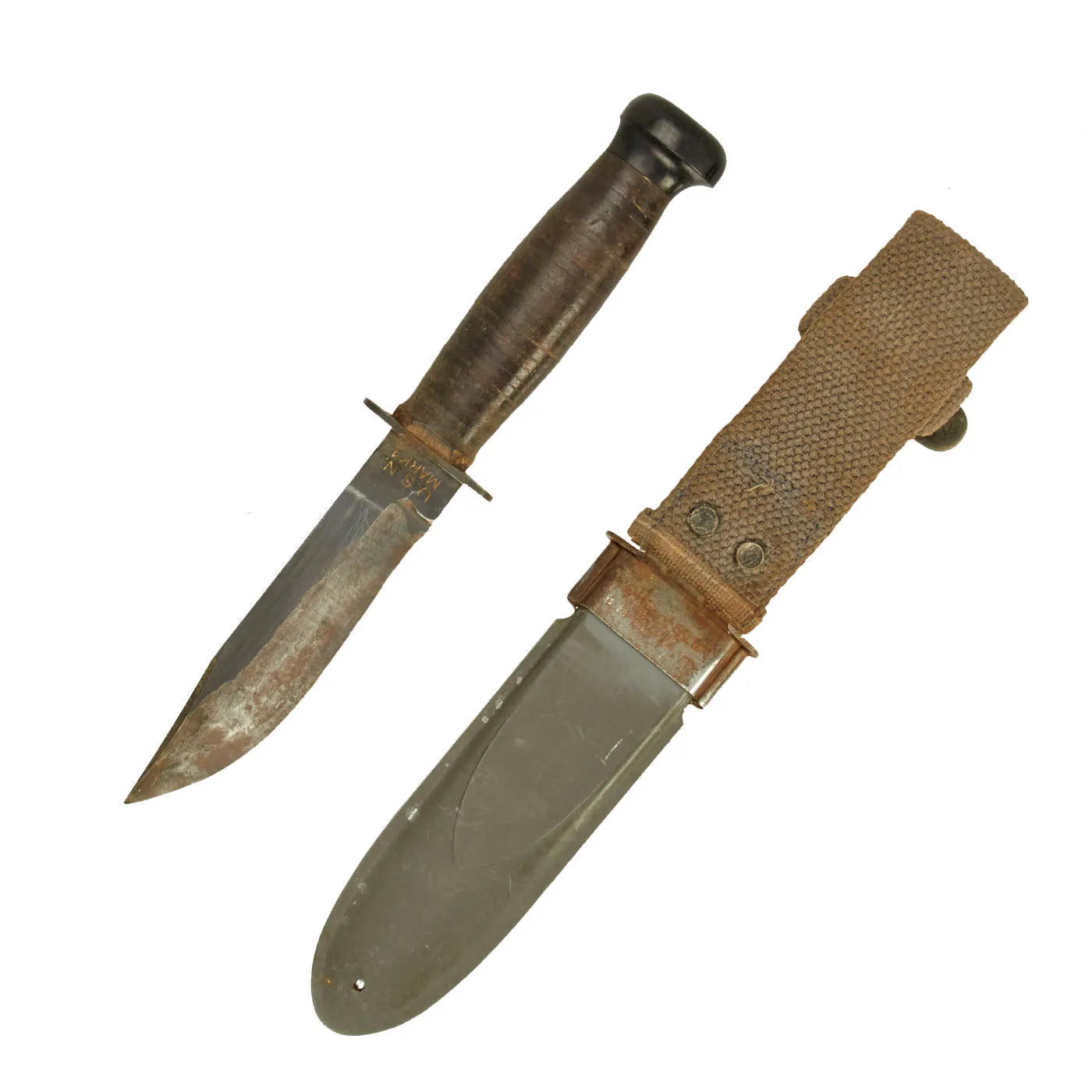 Original U.S. WWII PAL 36 & USN MKI Knife Lot with Scabbards - 2 Items