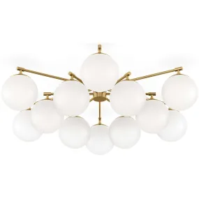 Orion Round Chandelier, Burnished Brass