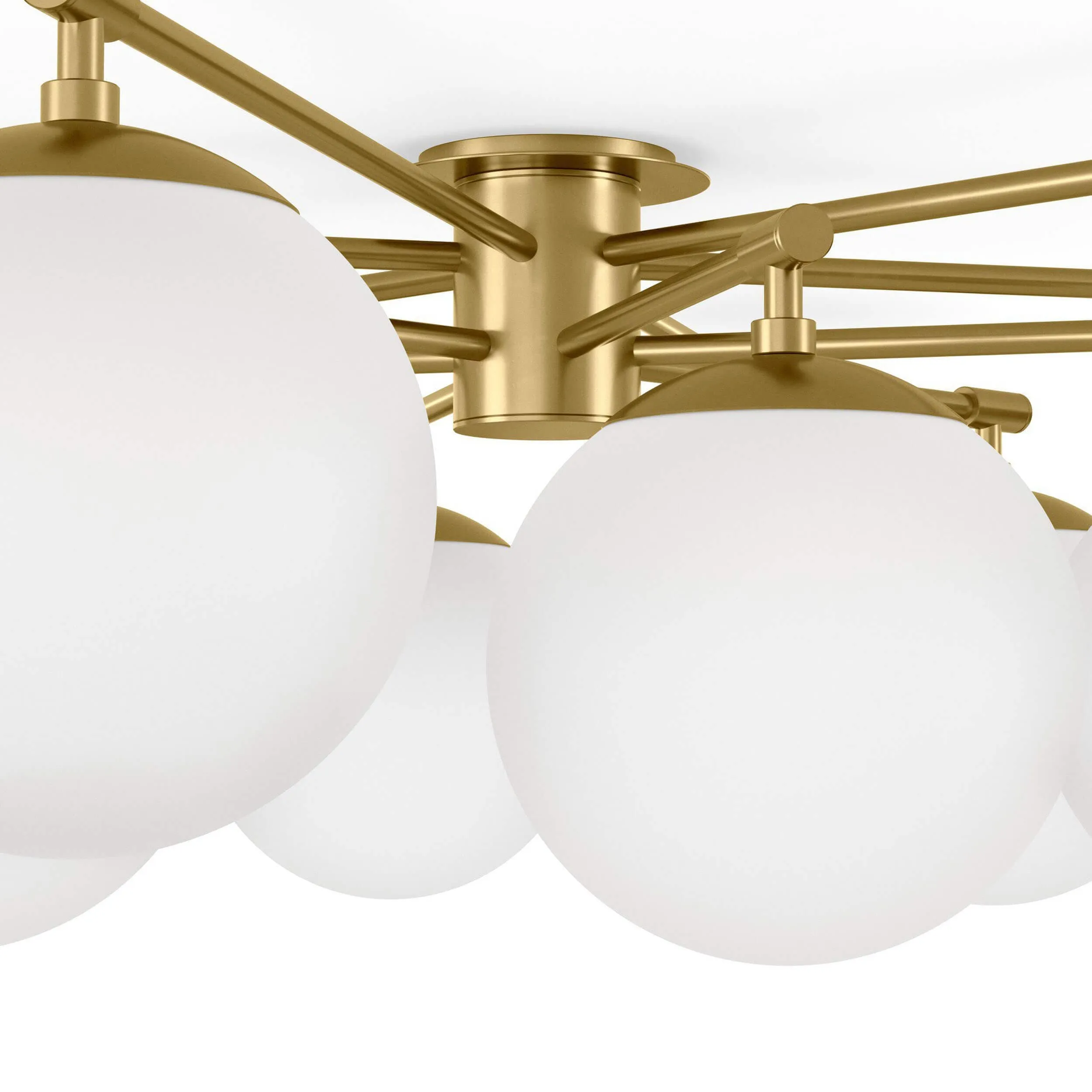 Orion Round Chandelier, Burnished Brass