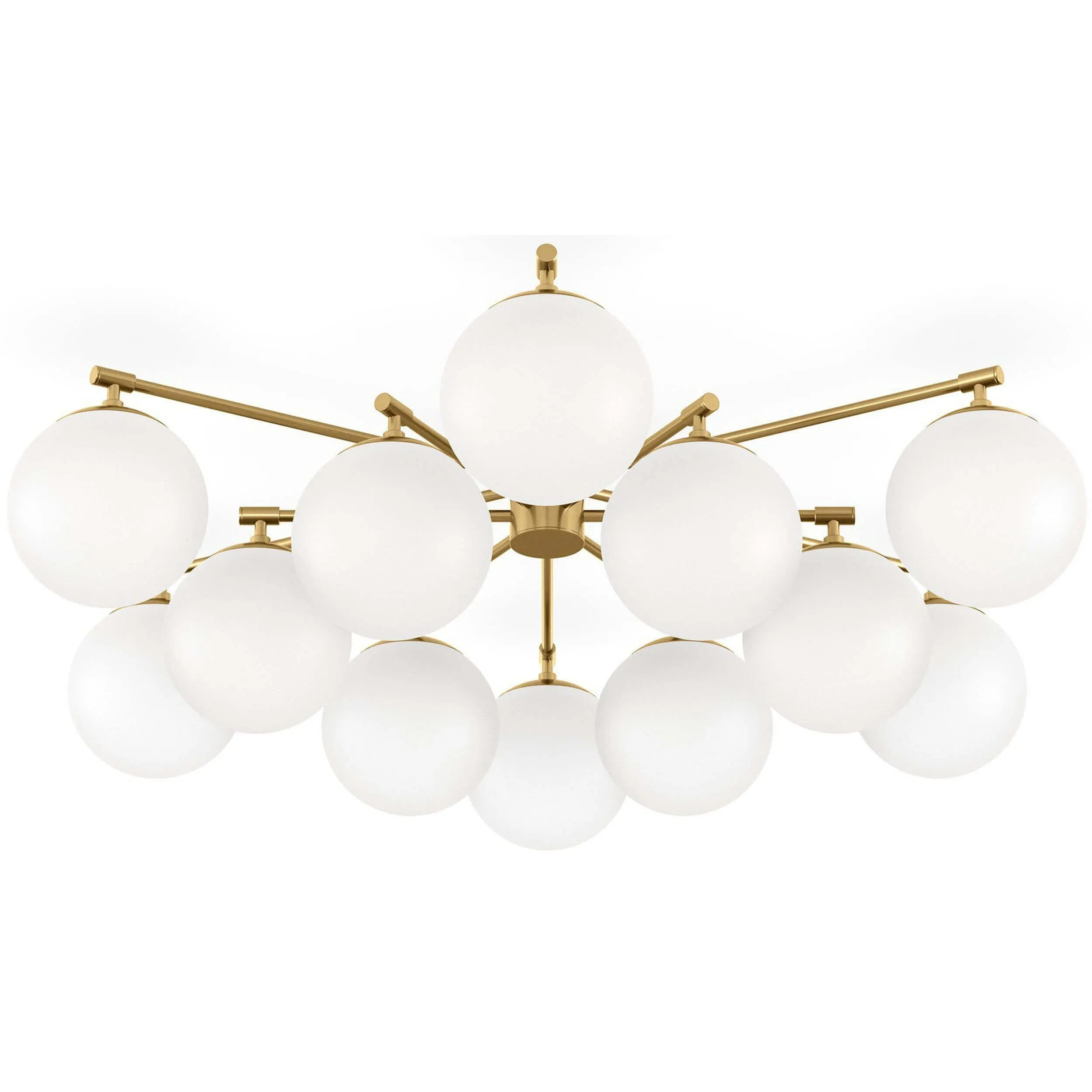 Orion Round Chandelier, Burnished Brass