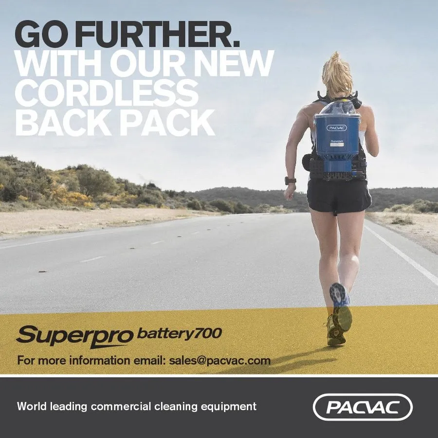 PACVAC Superpro Battery 700 Advanced Backpack Vacuum Cleaner See New Pacvac Go!