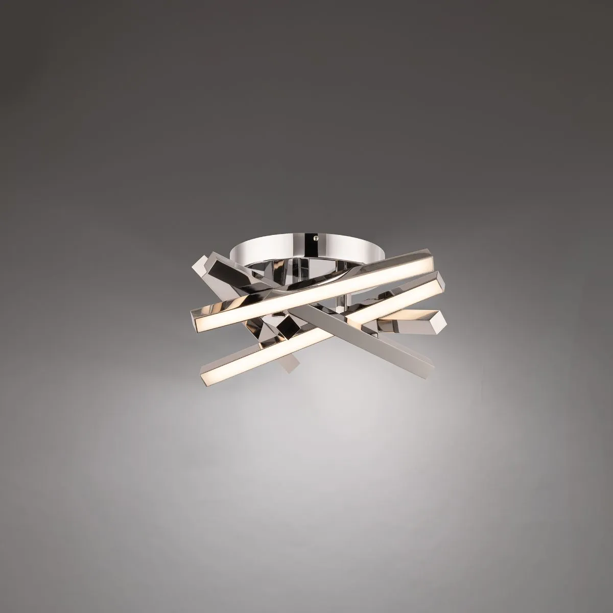 Parallax 15 in. LED Ceiling Flush Mount Light 3000K Chrome Finish