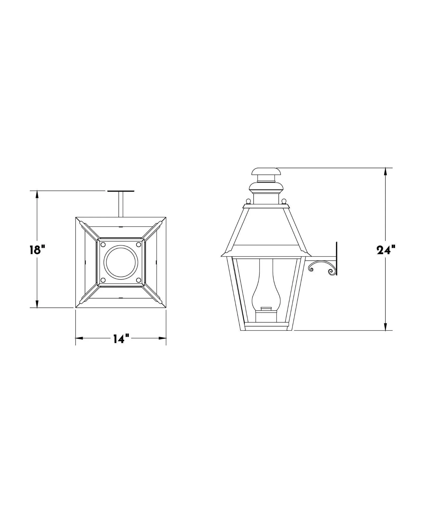 Philadelphia Exterior Wall Lantern Medium