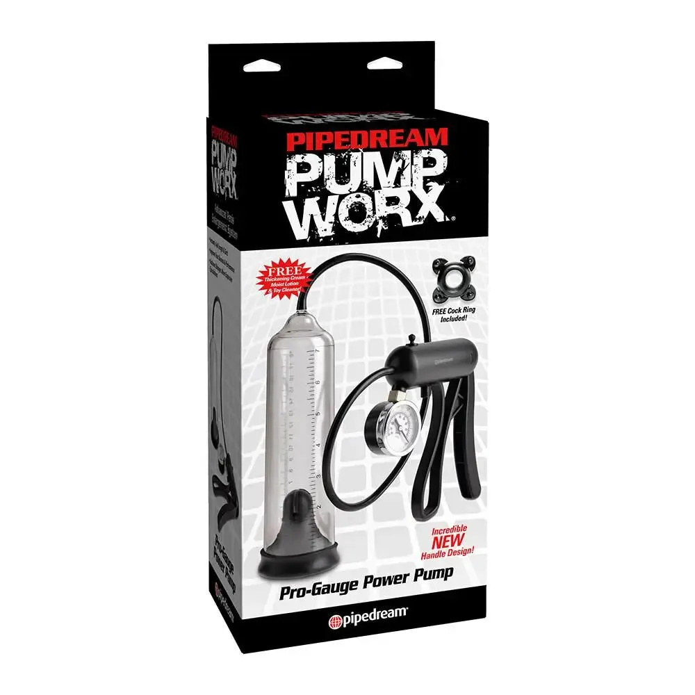 Pipedream Clear Power Penis Pump with Pressure Gauge