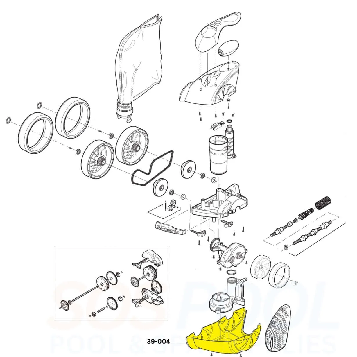 Polaris Bottom Housing Assembly For 3900 Sport and P39 Cleaners | 39-004