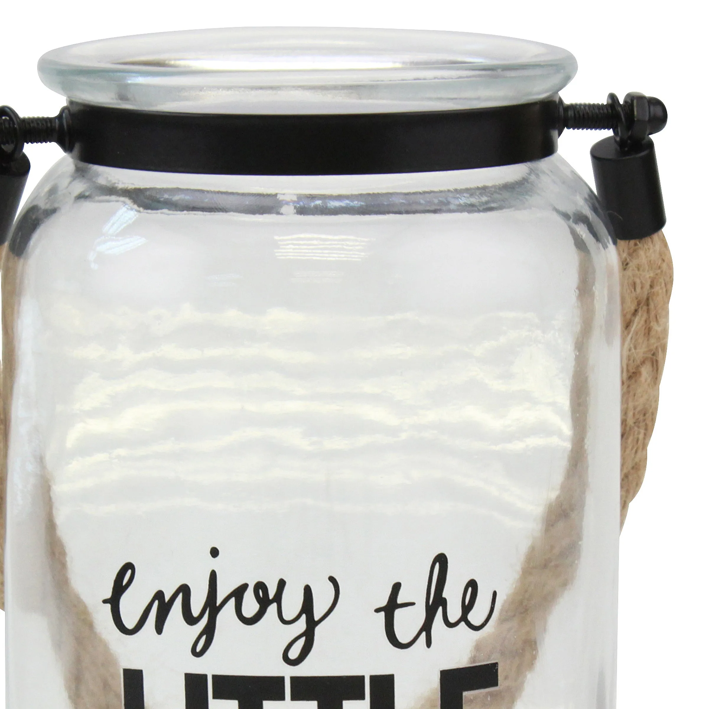 "Enjoy The Little Things" Decorative Glass Candle Lantern (WS)