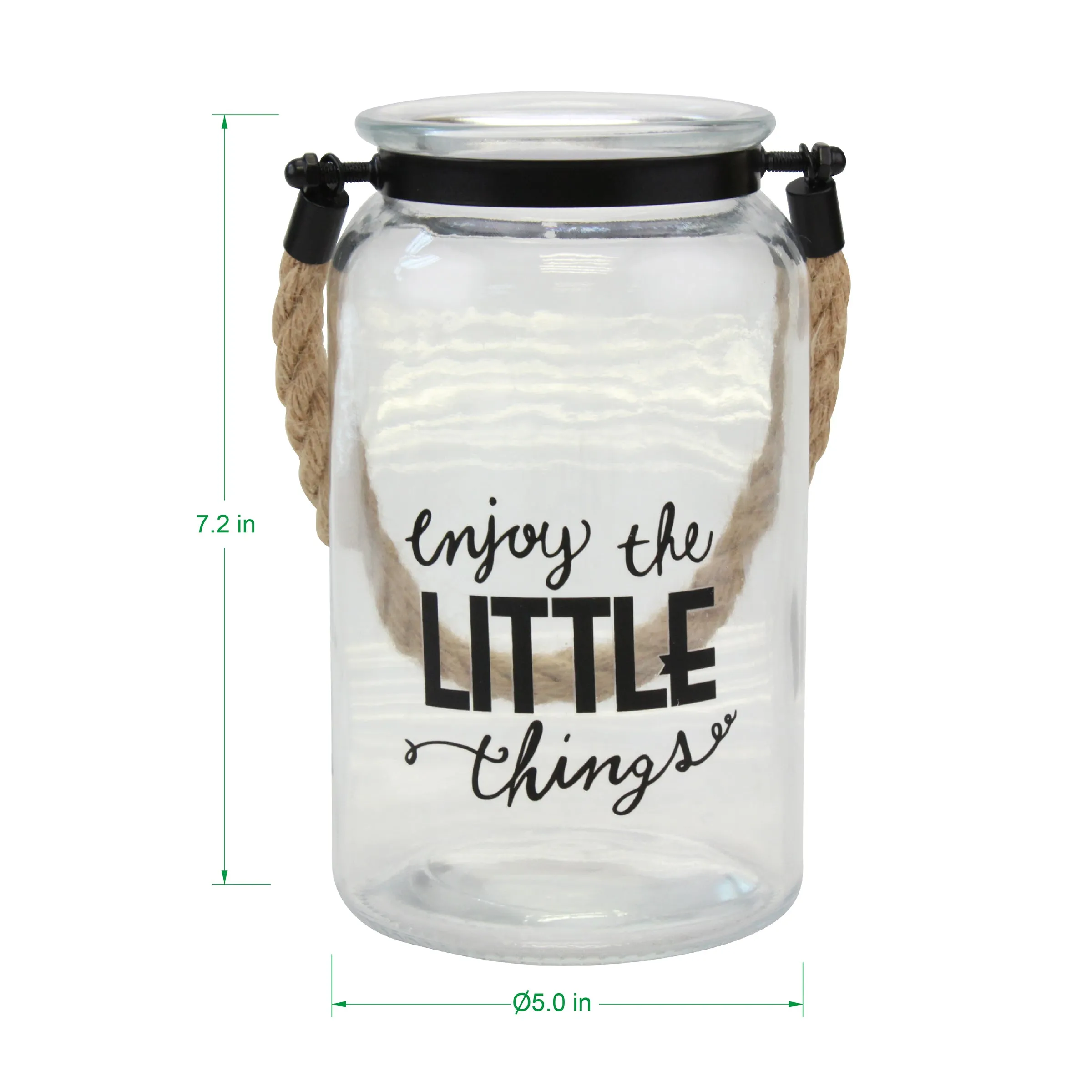 "Enjoy The Little Things" Decorative Glass Candle Lantern (WS)