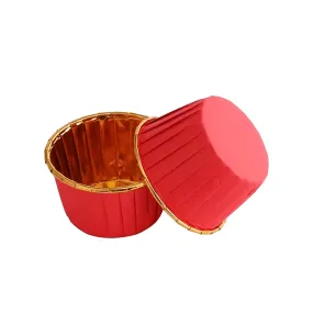 Red And Gold Foil Baking Paper Cup - B50xH39