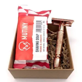 Rose Gold Safety Razor Mini Set - Cinnamon & Orange