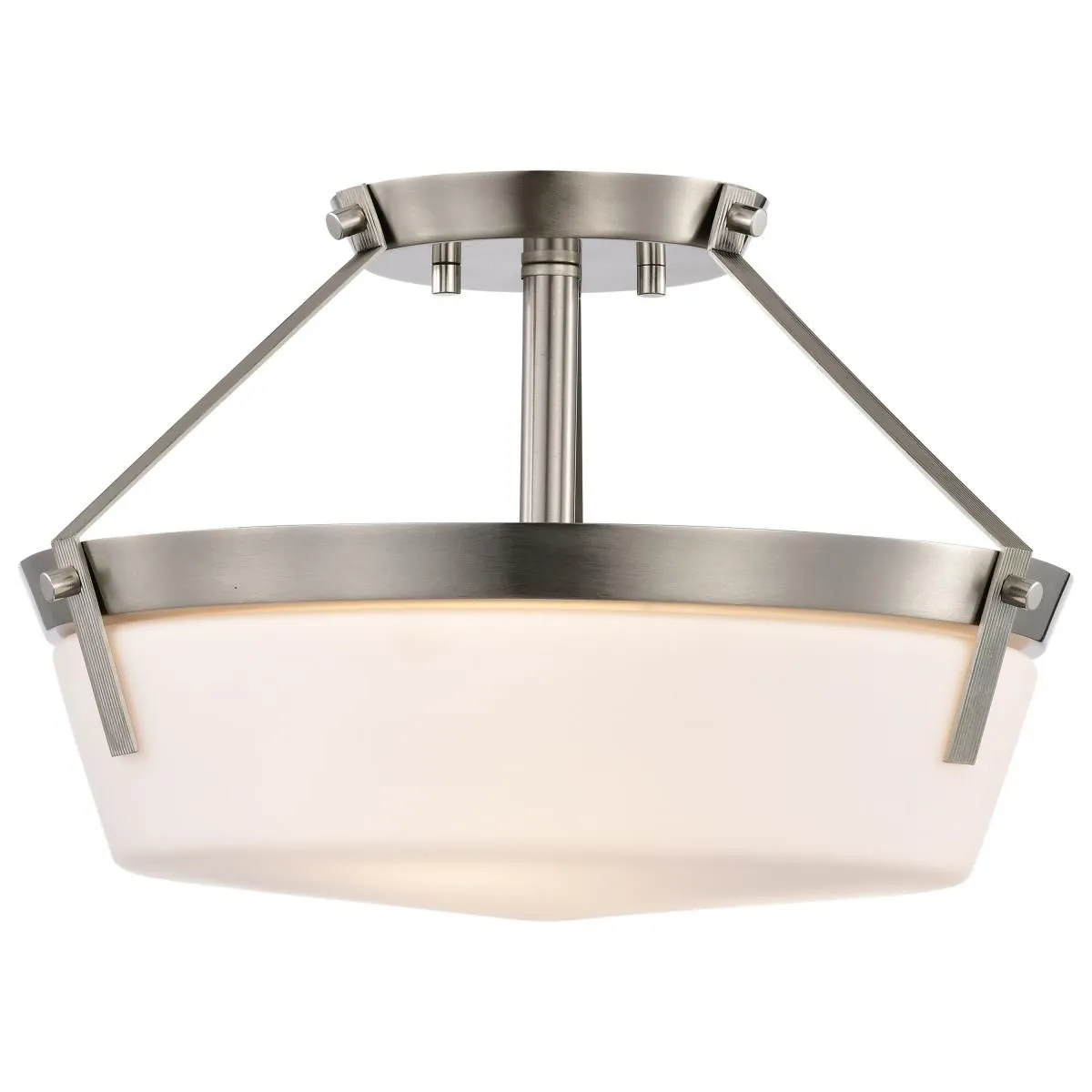 Rowen 15 in. 3 lights Semi-flush Mount Light Brushed Nickel Finish