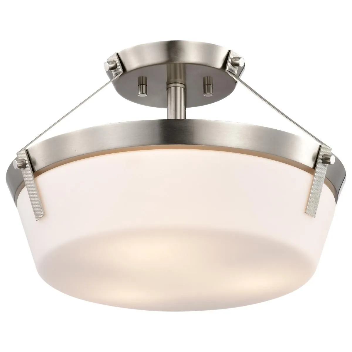 Rowen 15 in. 3 lights Semi-flush Mount Light Brushed Nickel Finish