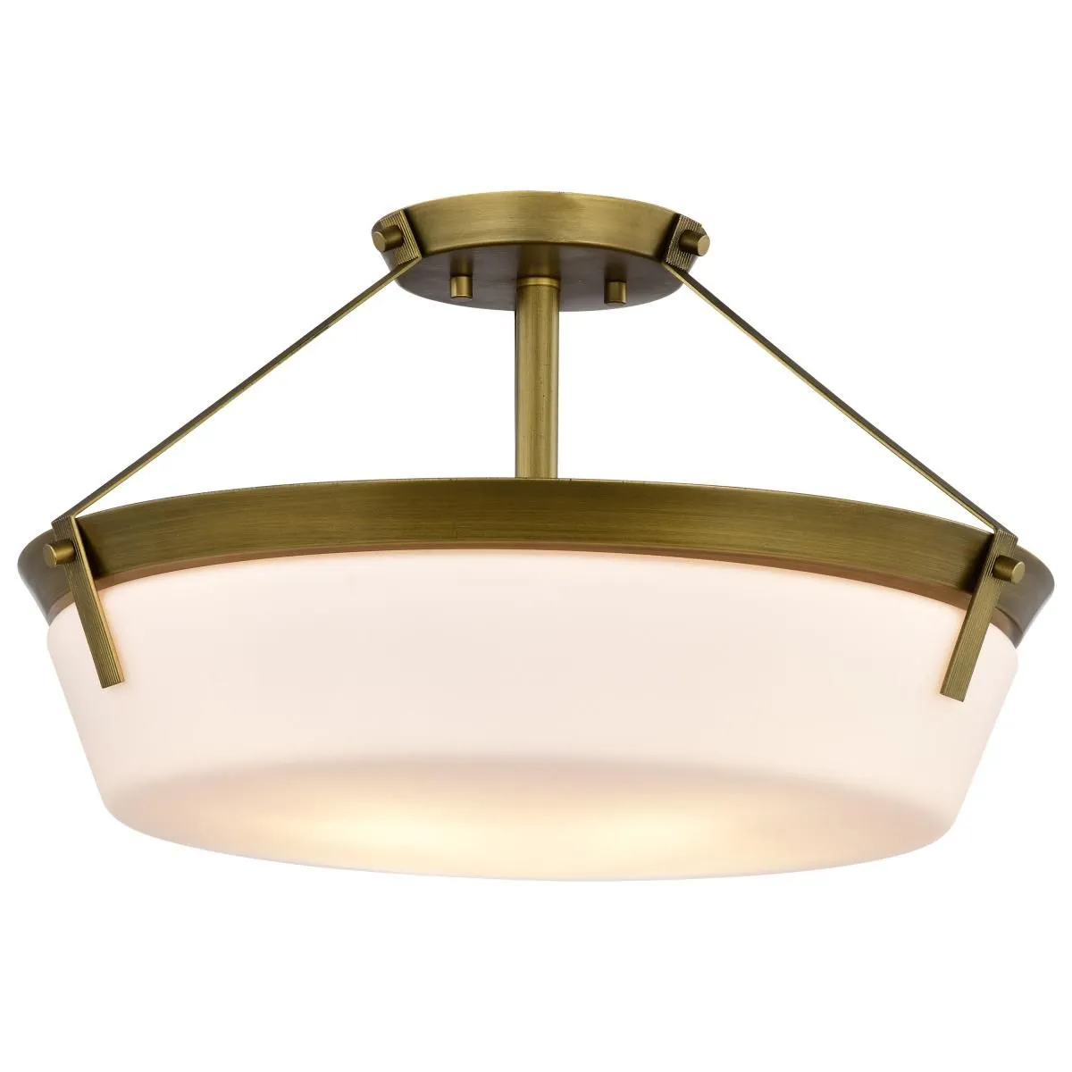 Rowen 19 in. 4 lights Semi-flush Mount Light Natural Brass Finish