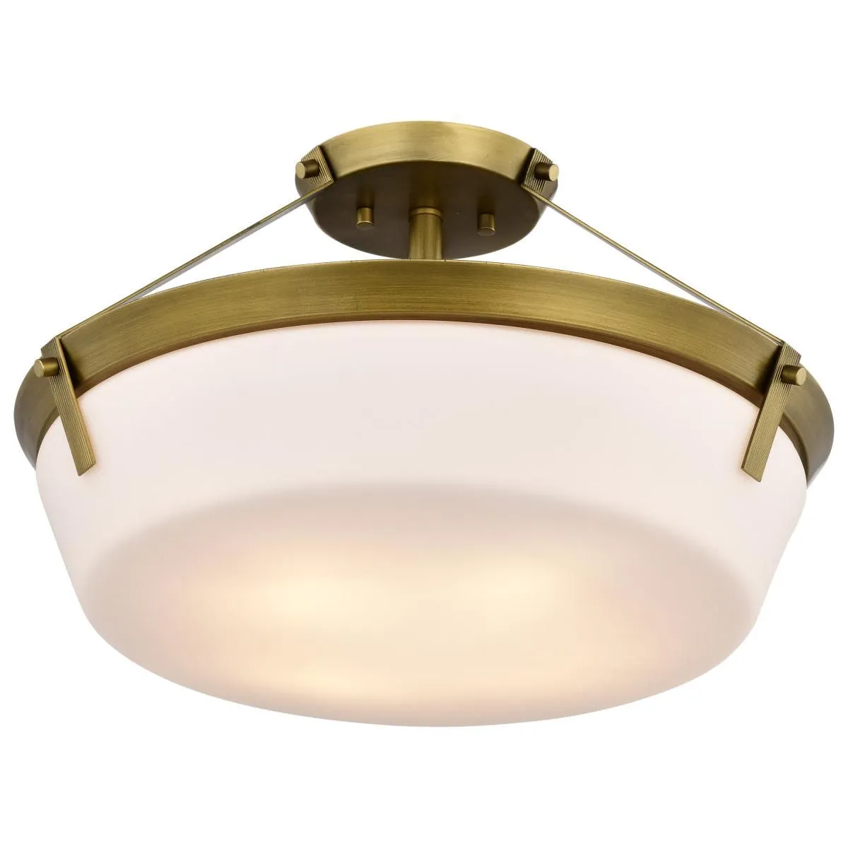 Rowen 19 in. 4 lights Semi-flush Mount Light Natural Brass Finish