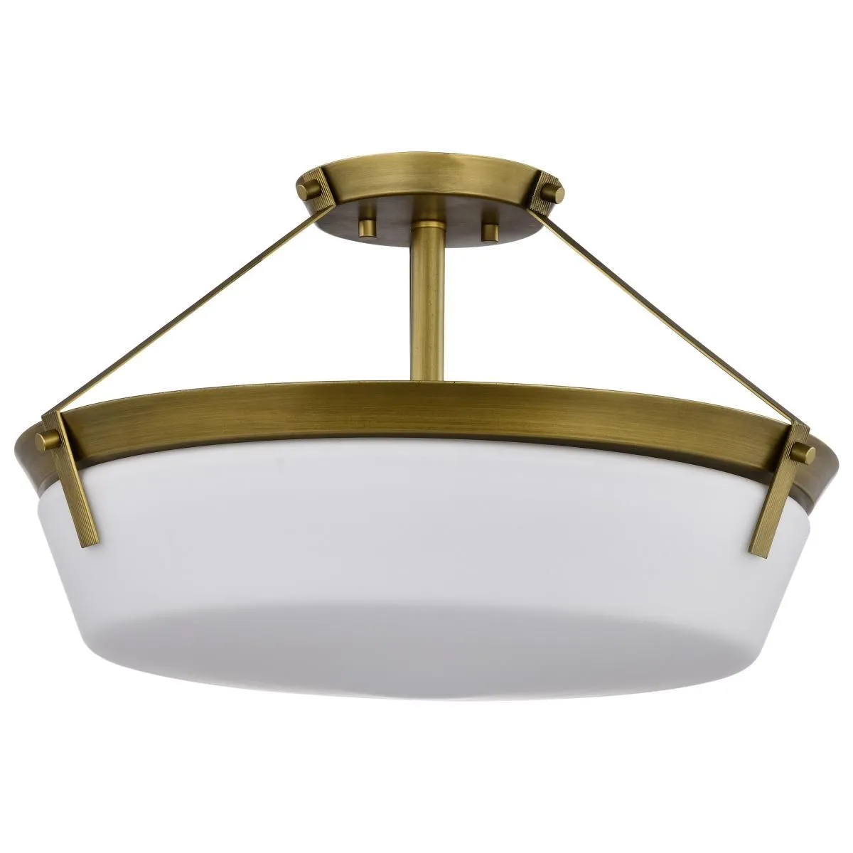 Rowen 19 in. 4 lights Semi-flush Mount Light Natural Brass Finish