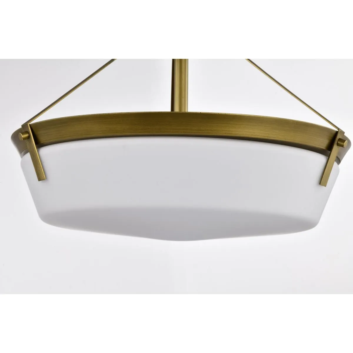 Rowen 19 in. 4 lights Semi-flush Mount Light Natural Brass Finish