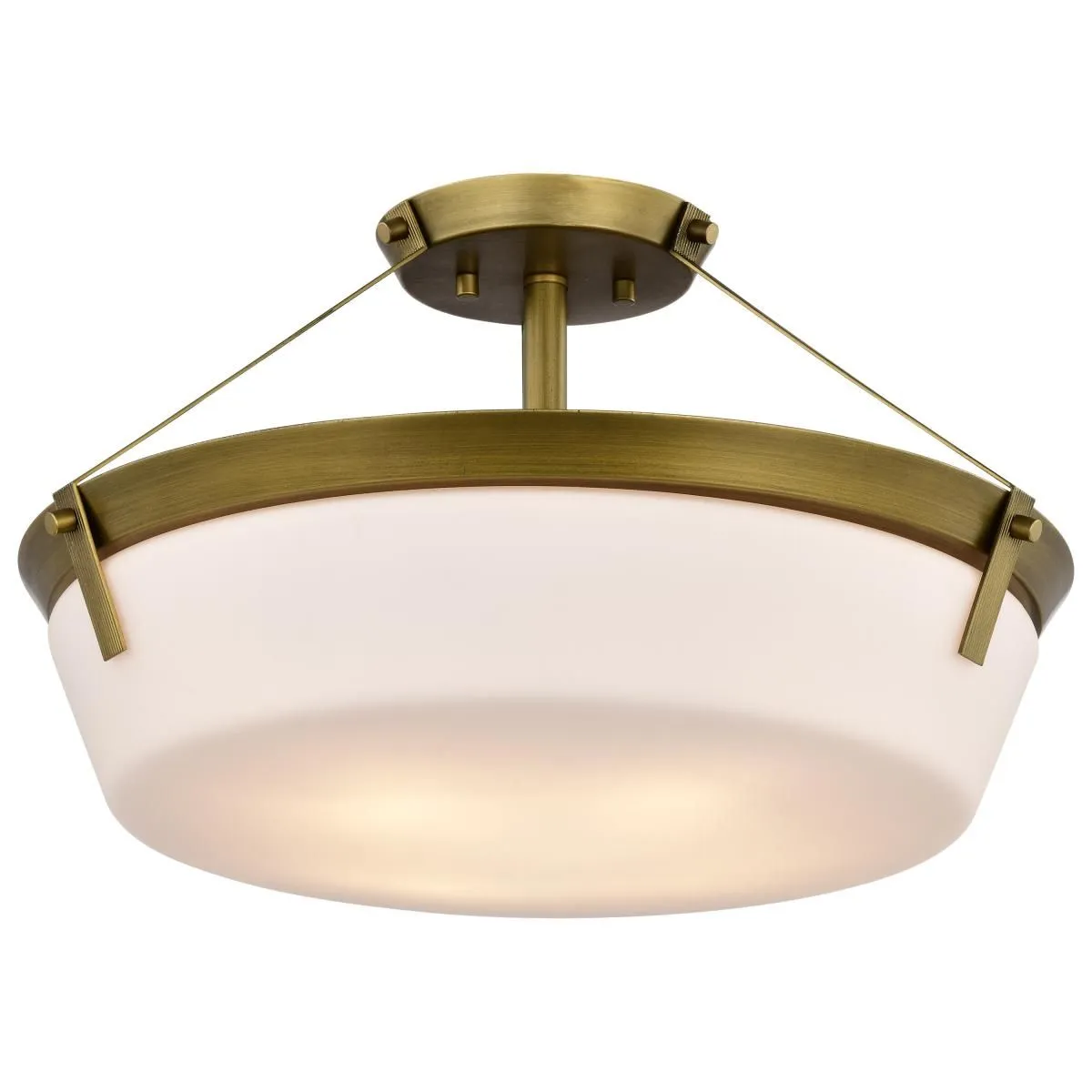 Rowen 19 in. 4 lights Semi-flush Mount Light Natural Brass Finish