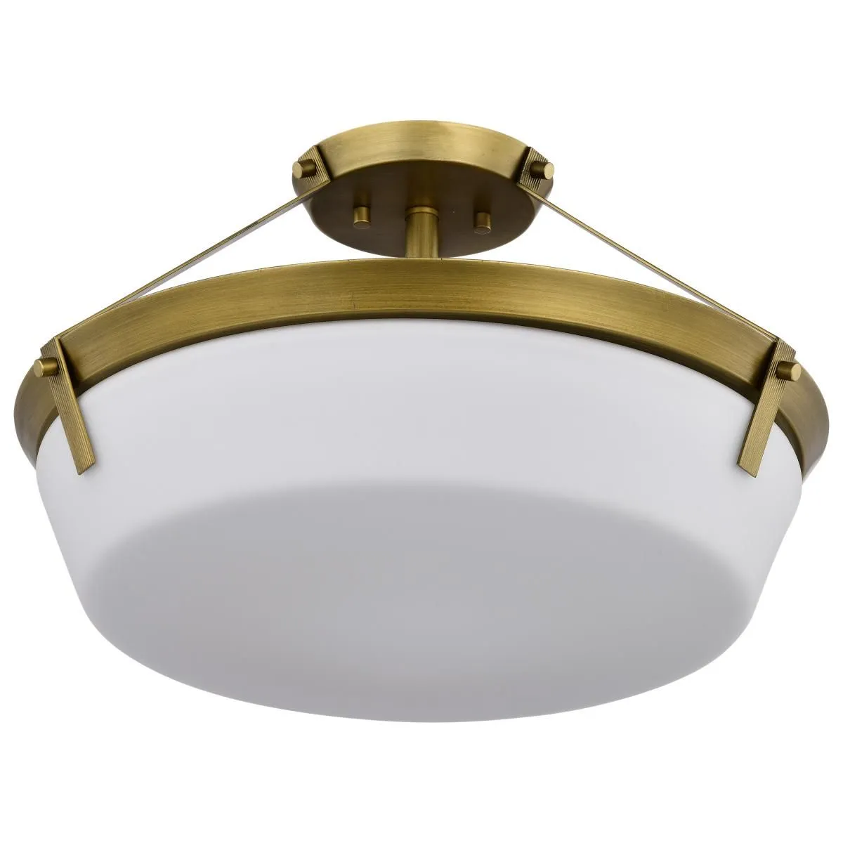 Rowen 19 in. 4 lights Semi-flush Mount Light Natural Brass Finish