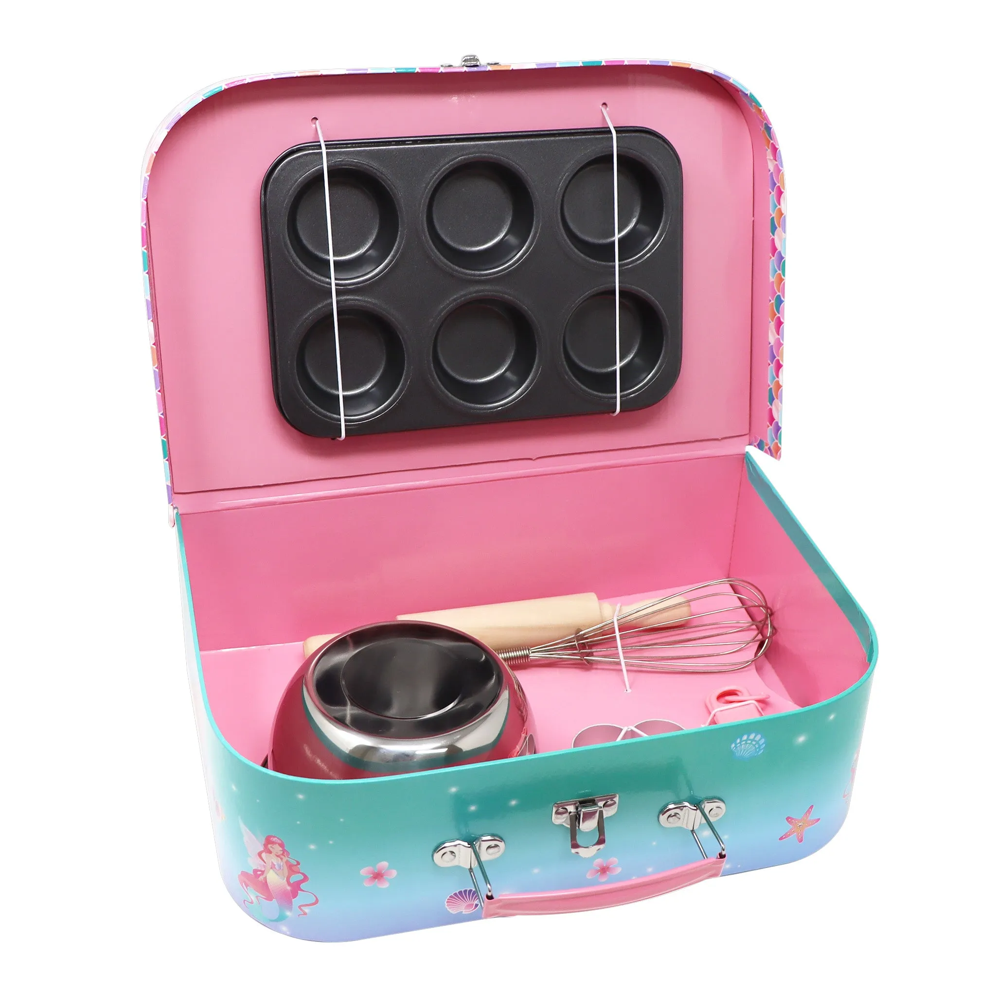 Shimmering Mermaid 6 piece Kids Baking Set & Carry Case