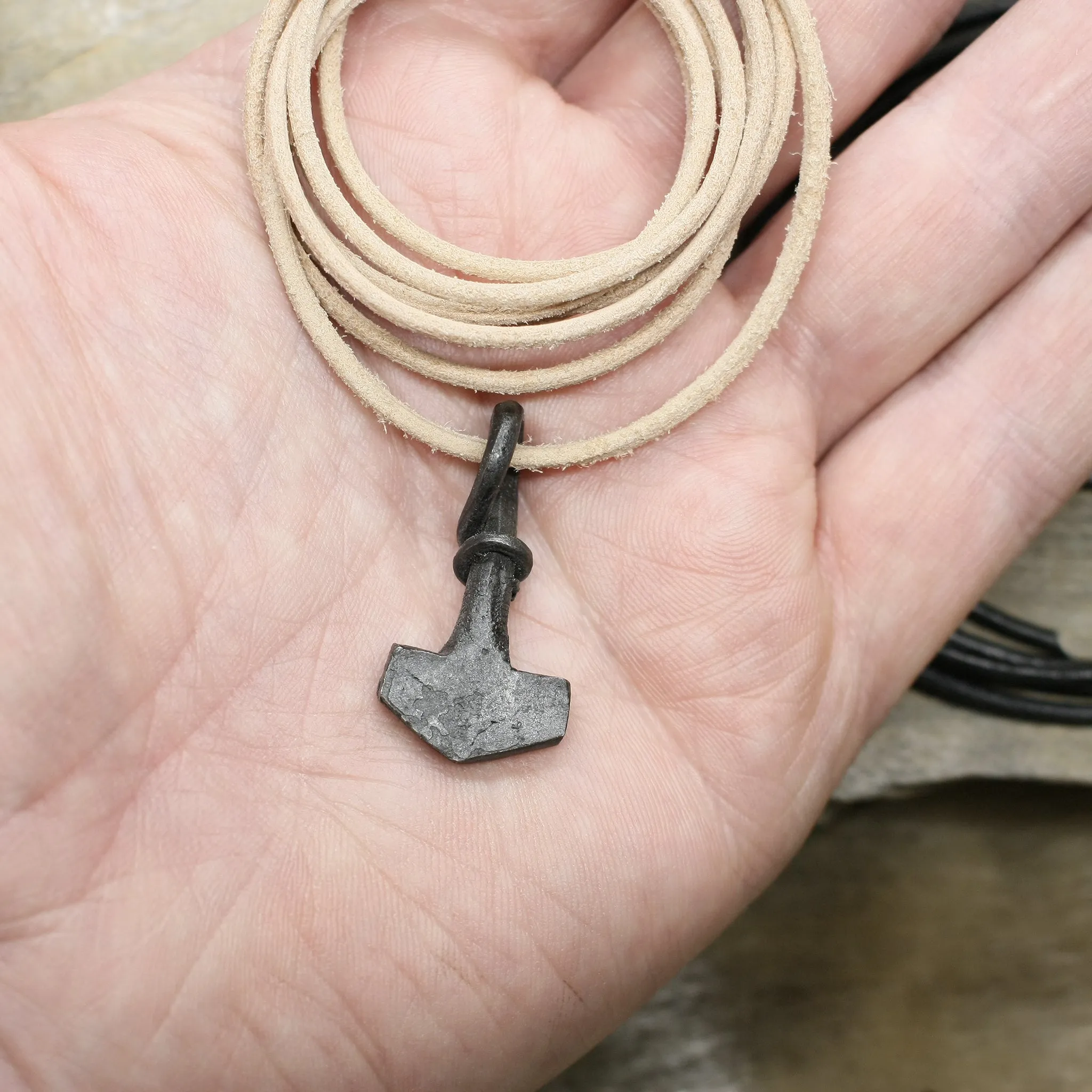 Small Iron Thors Hammer Pendant