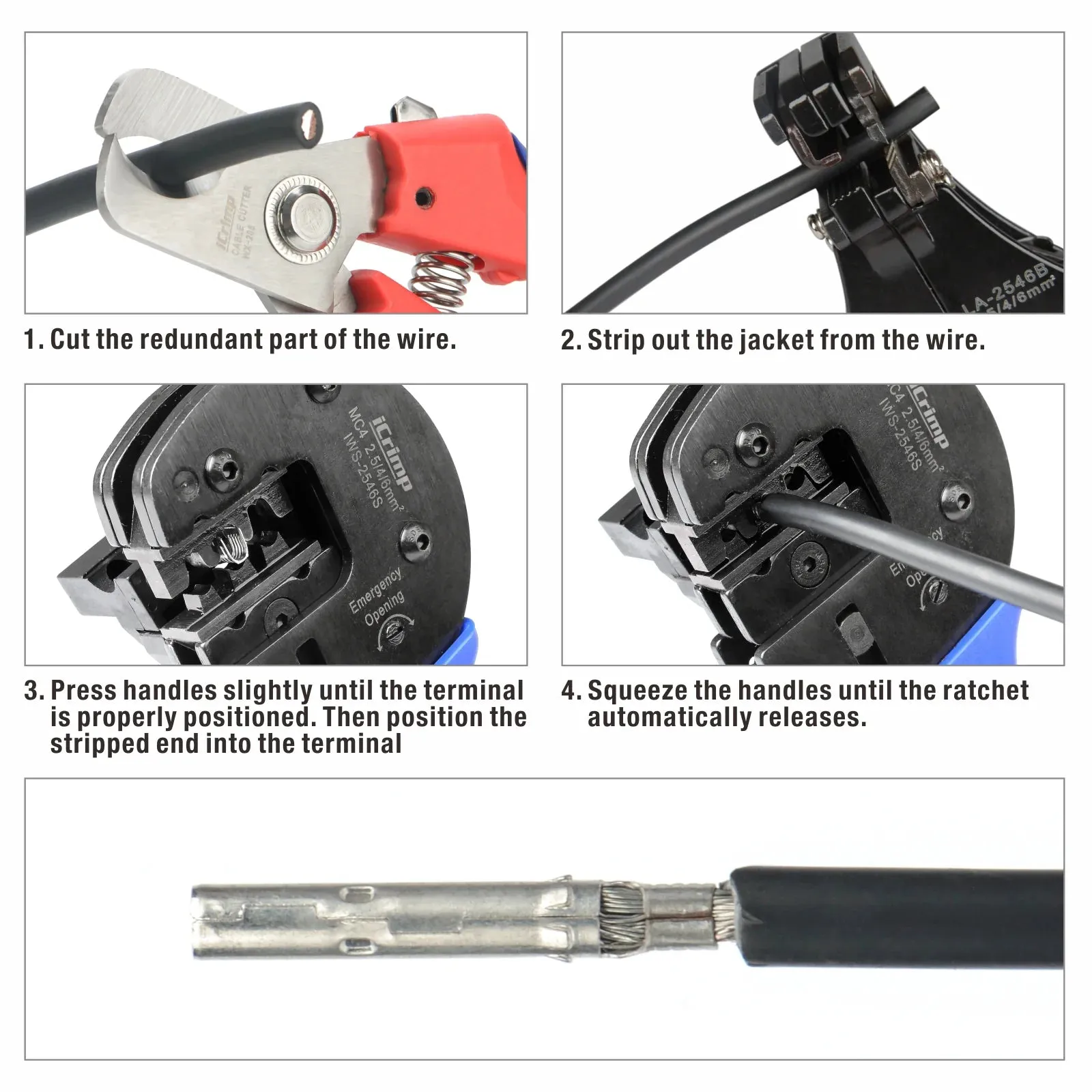 Solar Crimping Tool Kit for Solar Panel Installation with Solar Crimper, Wire Cutter, Wire Stripper and Solar Spanners