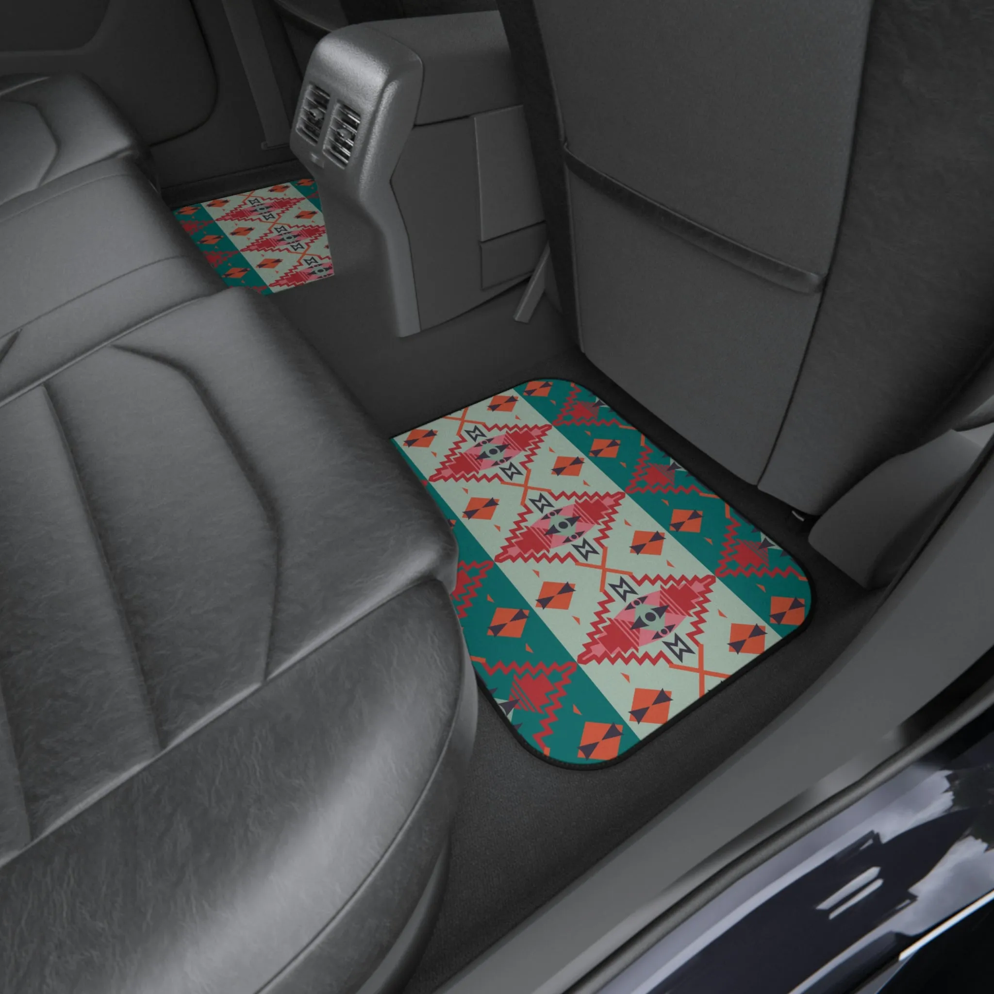 Southwestern Car Mats (Set of 4) Sahara Sunset Polyester Rubber Car Mats for Car SUV