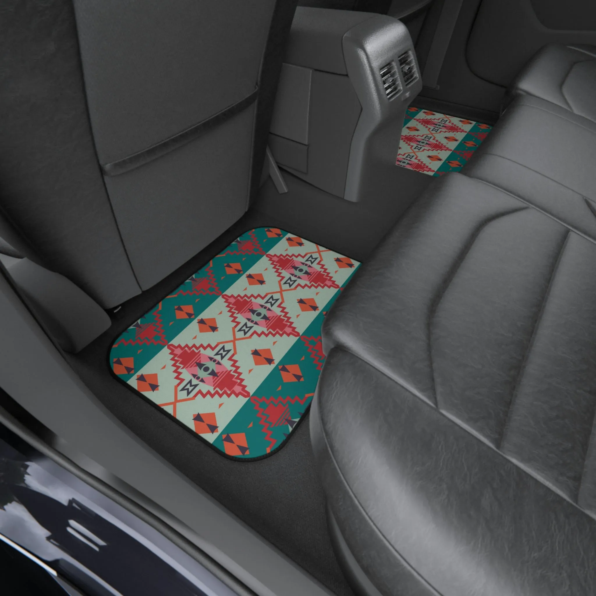 Southwestern Car Mats (Set of 4) Sahara Sunset Polyester Rubber Car Mats for Car SUV