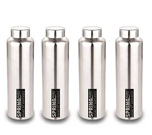 SPRINGWAY - Brand of Happiness® | Eco Neer-9 Stainless Steel Water Bottle 900ml Set of 4 (Steel)