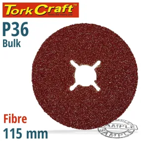 TORK CRAFT FIBRE DISC 115MM 36 GRIT BULK ABR55036