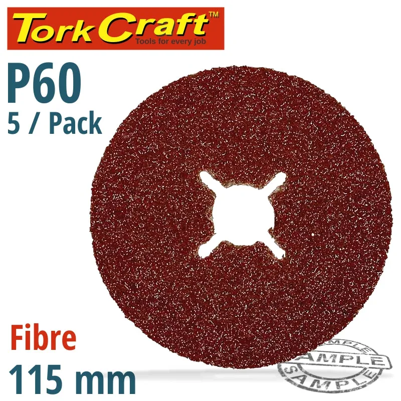 TORK CRAFT FIBRE DISC 115MM 60 GRIT 5/PACK ABR51060