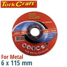 TORK CRAFT GRINDING DISC FOR STEEL 115 X 6.0 X 22.2MM ABRG115-1