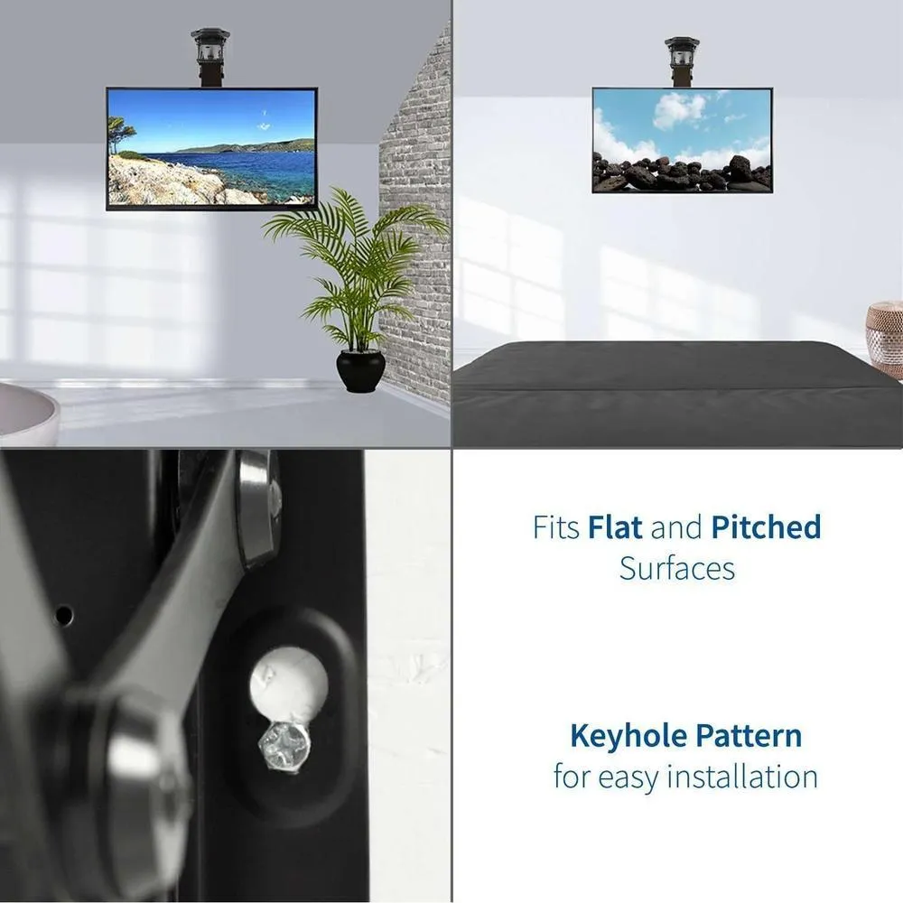 VIVO Electric Flip-Down 32”-70”TV Pitched Ceiling Mount w/ Remote Control Black or White MOUNT-E-FD70