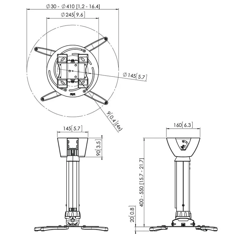 Vogels PPC 2540 Projector Ceiling Mount (40-55cm)