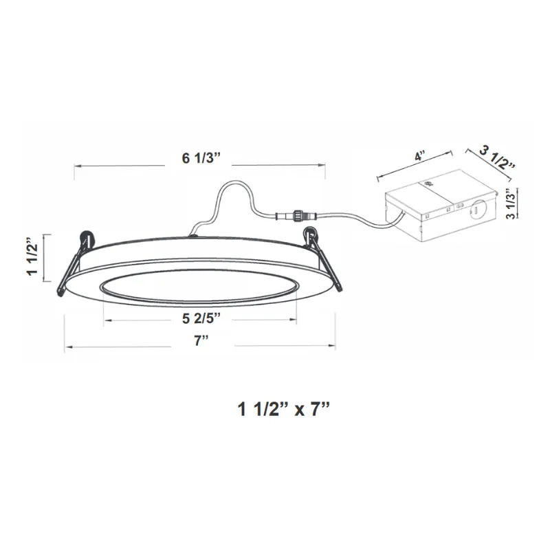 Westgate RSL6-MCT5 6" LED Fire Rated Slim Wafer Recessed Light, CCT Selectable