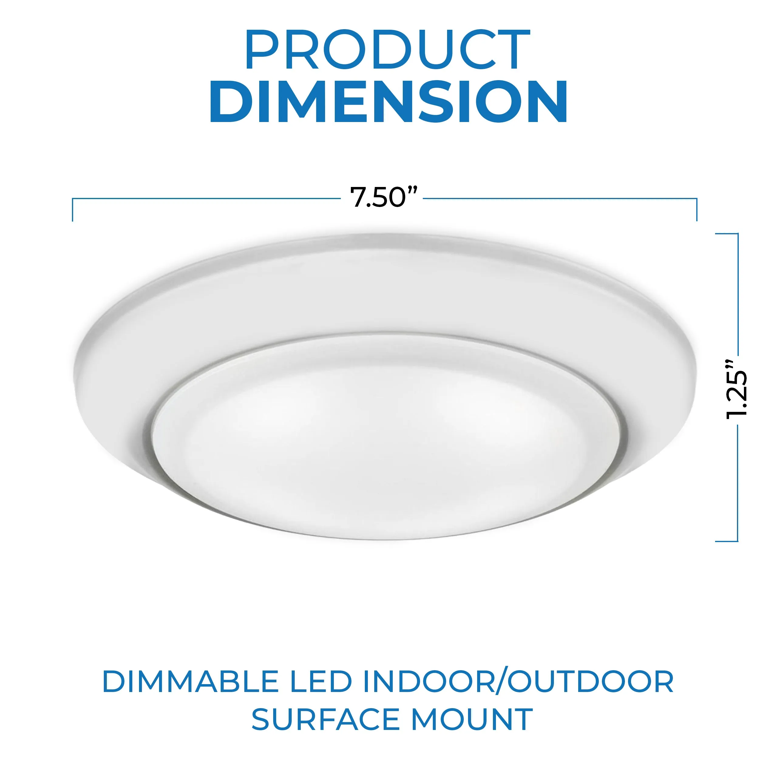 Westinghouse 6323100 Large LED Surface Mount Brushed Nickel Finish with Frosted Lens - Dimmable